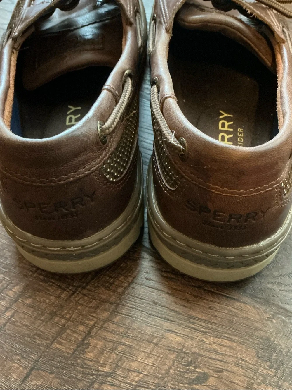 Sperry Top-Slider Brown Leather Boat Shoes Men’s size 9